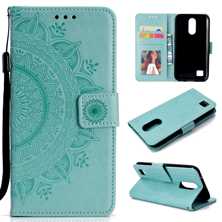 For LG K10 (2017) (EU / US Version)  Totem Flower Embossed Horizontal Flip TPU + PU Leather Case with Holder & Card Slots & Wallet