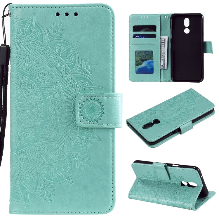For LG K40 Totem Flower Embossed Horizontal Flip TPU + PU Leather Case with Holder & Card Slots & Wallet