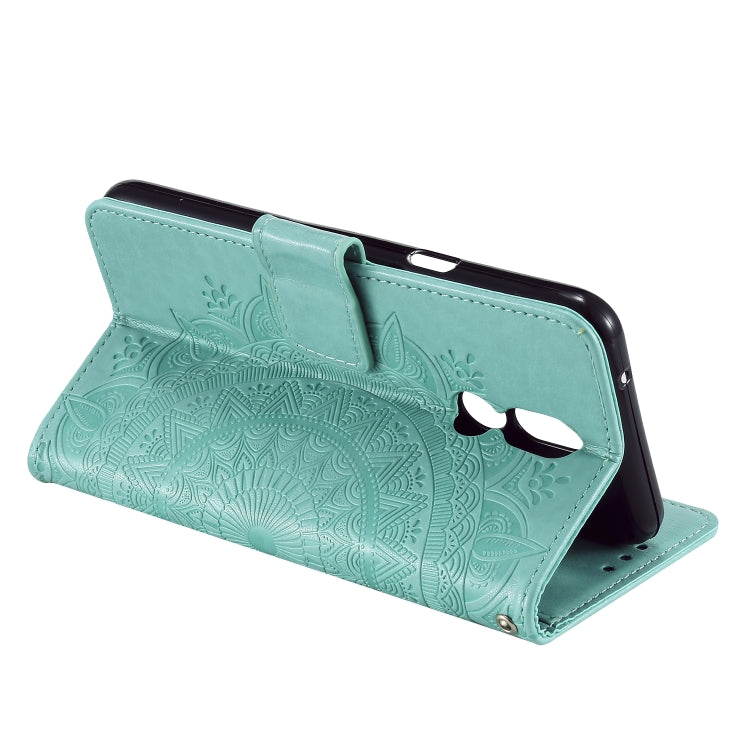 For LG K40 Totem Flower Embossed Horizontal Flip TPU + PU Leather Case with Holder & Card Slots & Wallet