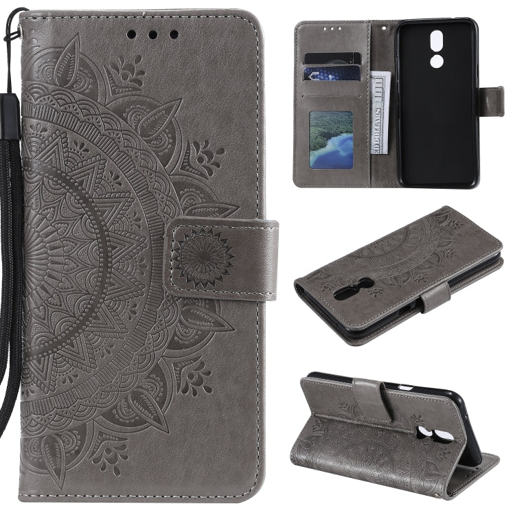 For LG K40 Totem Flower Embossed Horizontal Flip TPU + PU Leather Case with Holder & Card Slots & Wallet
