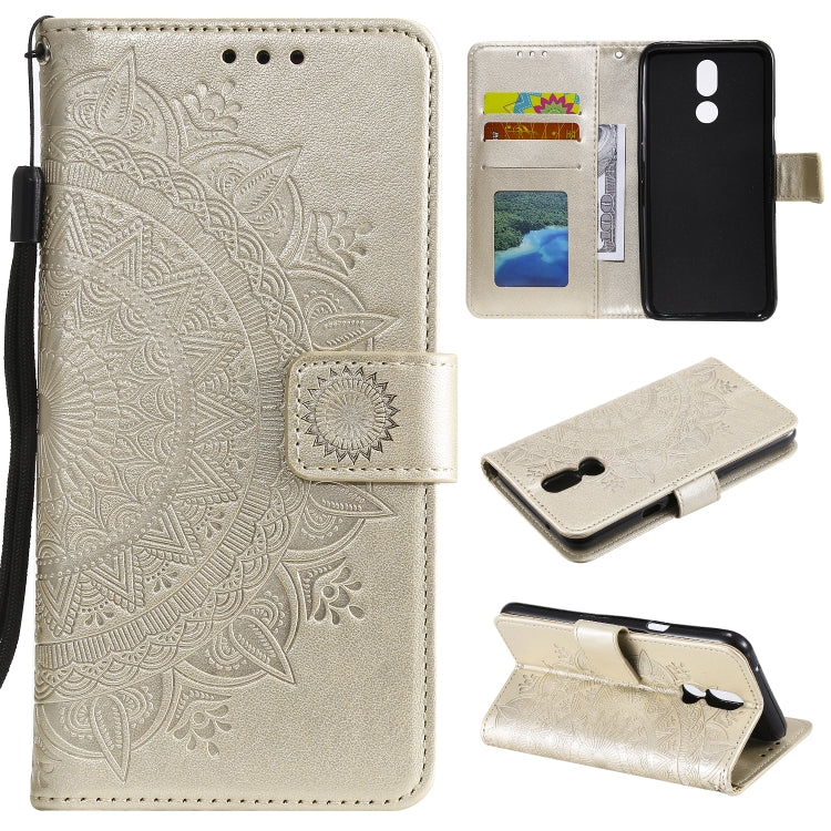For LG K40 Totem Flower Embossed Horizontal Flip TPU + PU Leather Case with Holder & Card Slots & Wallet