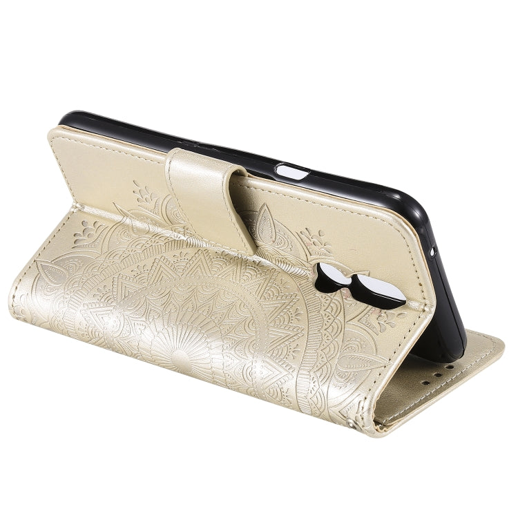 For LG K40 Totem Flower Embossed Horizontal Flip TPU + PU Leather Case with Holder & Card Slots & Wallet