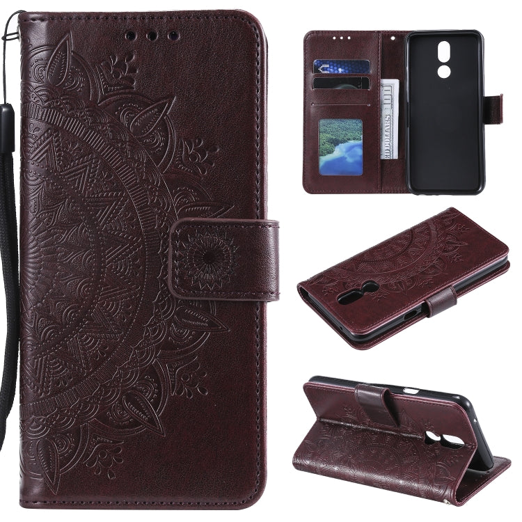 For LG K40 Totem Flower Embossed Horizontal Flip TPU + PU Leather Case with Holder & Card Slots & Wallet