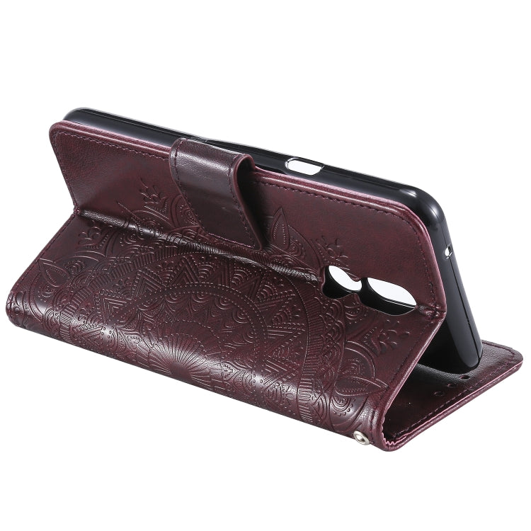 For LG K40 Totem Flower Embossed Horizontal Flip TPU + PU Leather Case with Holder & Card Slots & Wallet