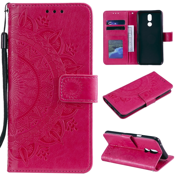 For LG K40 Totem Flower Embossed Horizontal Flip TPU + PU Leather Case with Holder & Card Slots & Wallet