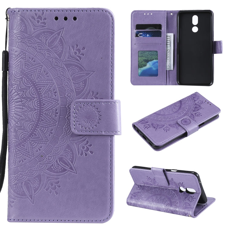 For LG K40 Totem Flower Embossed Horizontal Flip TPU + PU Leather Case with Holder & Card Slots & Wallet