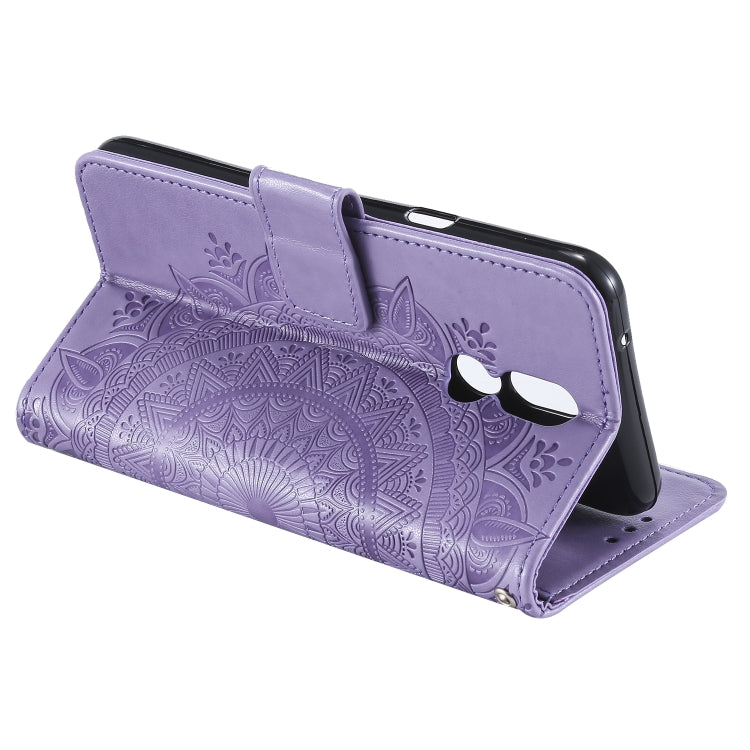 For LG K40 Totem Flower Embossed Horizontal Flip TPU + PU Leather Case with Holder & Card Slots & Wallet