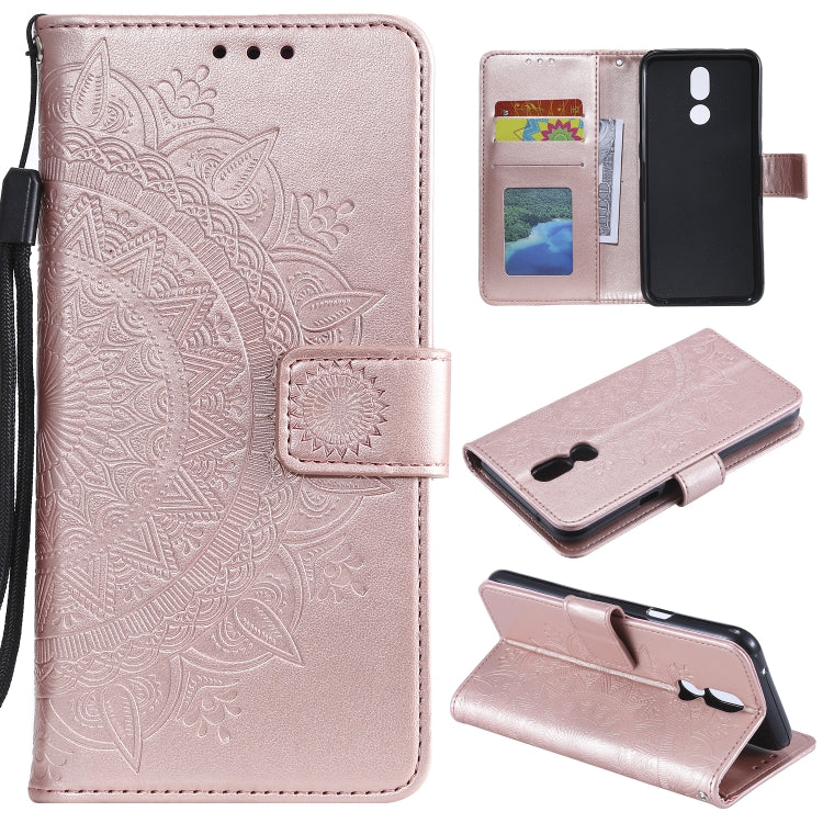 For LG K40 Totem Flower Embossed Horizontal Flip TPU + PU Leather Case with Holder & Card Slots & Wallet