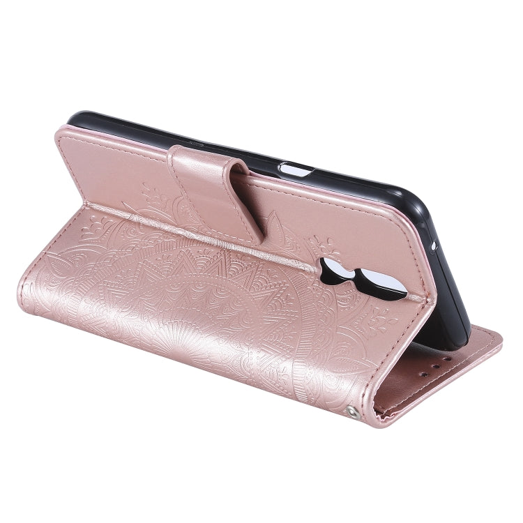 For LG K40 Totem Flower Embossed Horizontal Flip TPU + PU Leather Case with Holder & Card Slots & Wallet