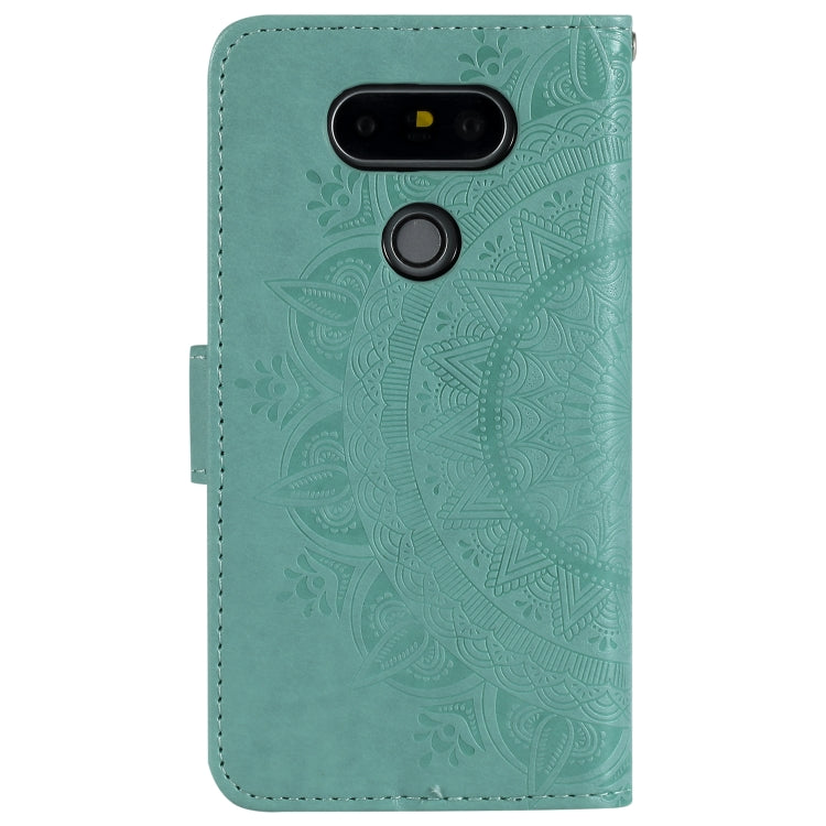 For LG K50 / Q60 Totem Flower Embossed Horizontal Flip TPU + PU Leather Case with Holder & Card Slots & Wallet