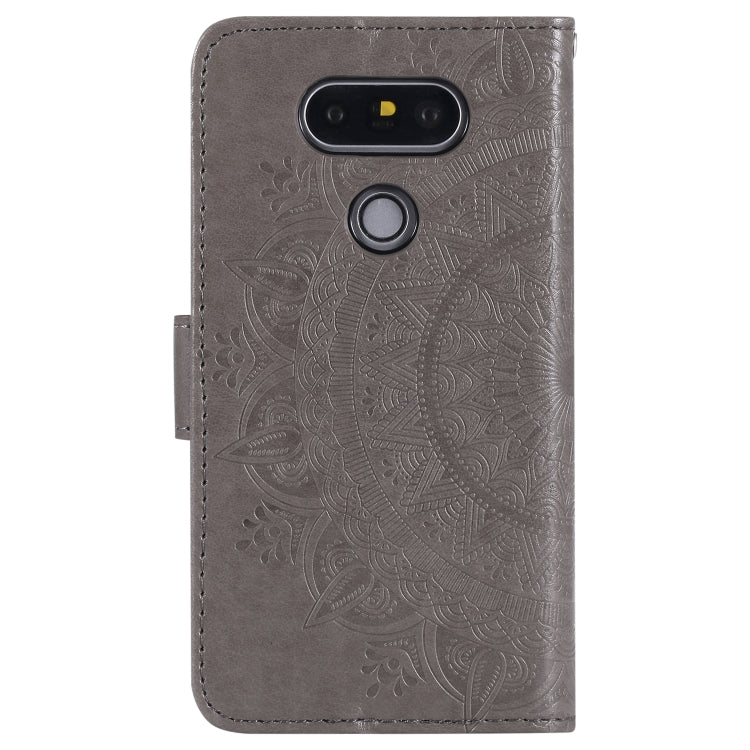 For LG K50 / Q60 Totem Flower Embossed Horizontal Flip TPU + PU Leather Case with Holder & Card Slots & Wallet