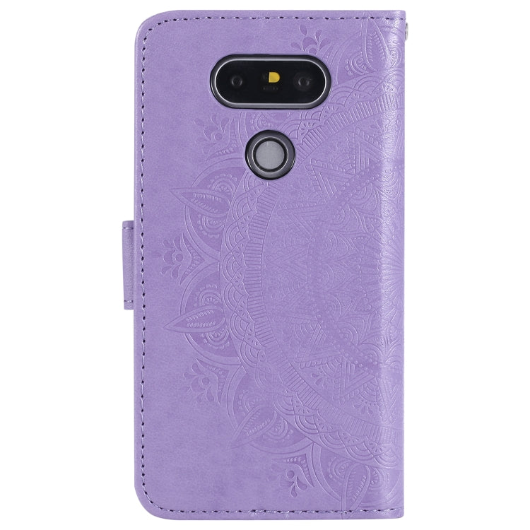 For LG K50 / Q60 Totem Flower Embossed Horizontal Flip TPU + PU Leather Case with Holder & Card Slots & Wallet