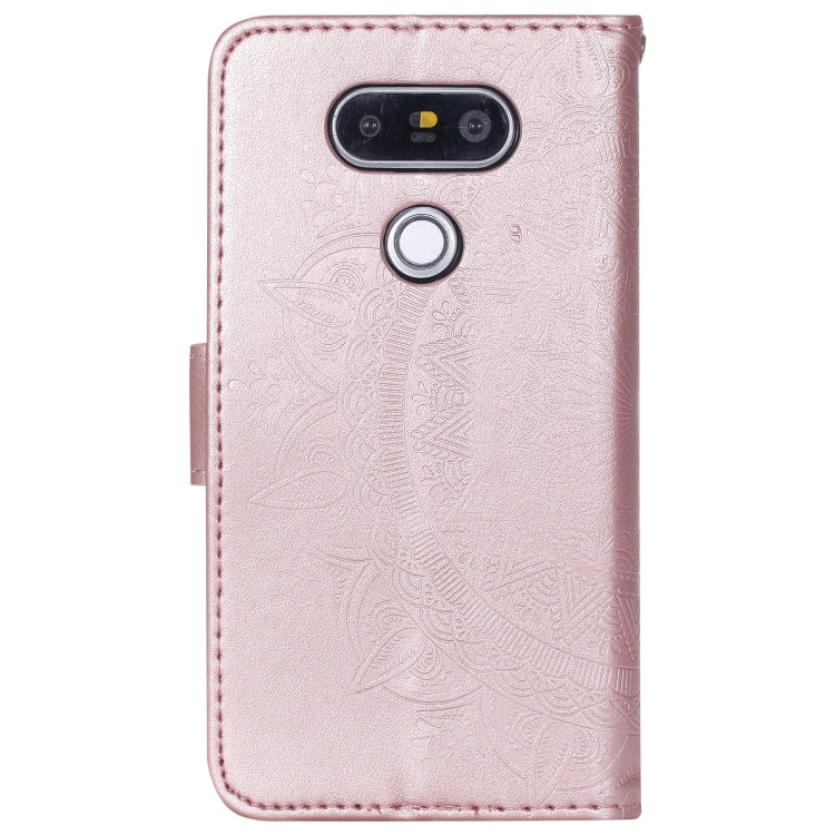 For LG K50 / Q60 Totem Flower Embossed Horizontal Flip TPU + PU Leather Case with Holder & Card Slots & Wallet