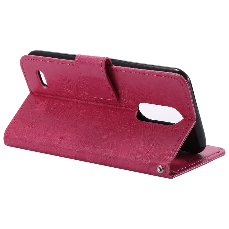 For LG X210 Totem Flower Embossed Horizontal Flip TPU + PU Leather Case with Holder & Card Slots & Wallet