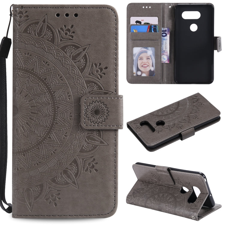 For LG V30 Totem Flower Embossed Horizontal Flip TPU + PU Leather Case with Holder & Card Slots & Wallet