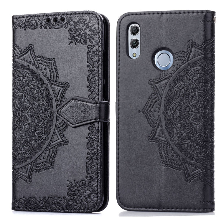 For Huawei Honor 10 Lite Halfway Mandala Embossing Pattern Horizontal Flip Leather Case with Holder & Card Slots & Wallet & Lanyard