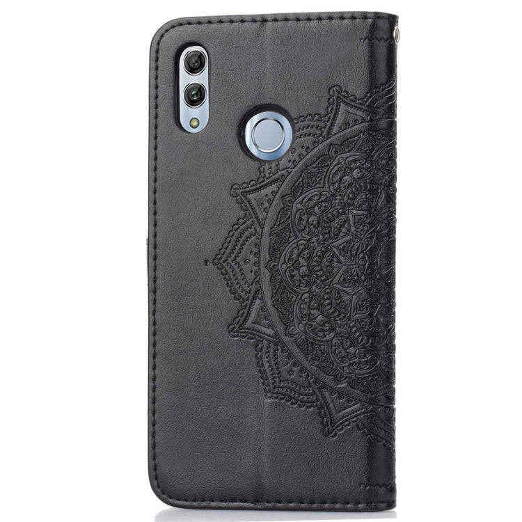 For Huawei Honor 10 Lite Halfway Mandala Embossing Pattern Horizontal Flip Leather Case with Holder & Card Slots & Wallet & Lanyard