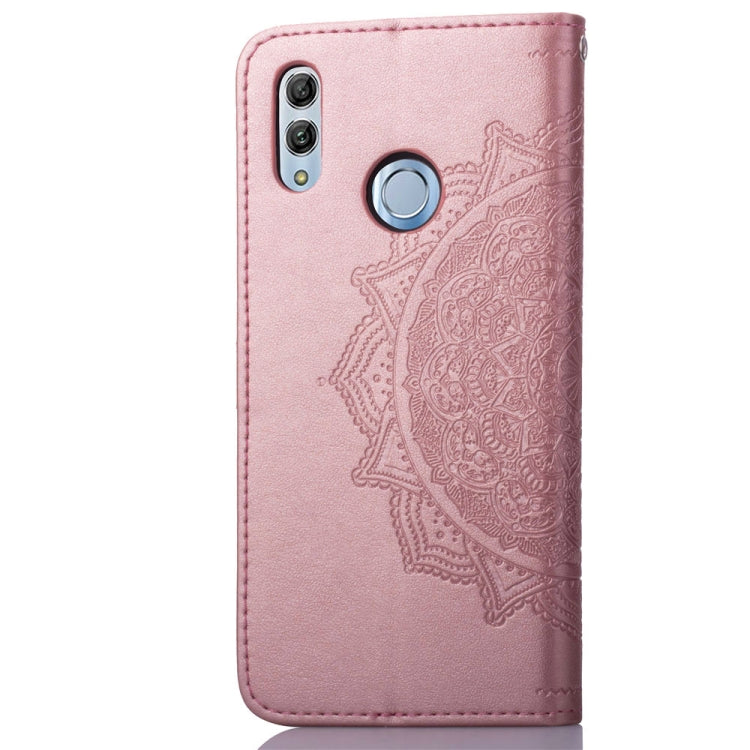 For Huawei Honor 10 Lite Halfway Mandala Embossing Pattern Horizontal Flip Leather Case with Holder & Card Slots & Wallet & Lanyard