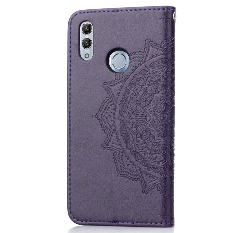 For Huawei Honor 10 Lite Halfway Mandala Embossing Pattern Horizontal Flip Leather Case with Holder & Card Slots & Wallet & Lanyard