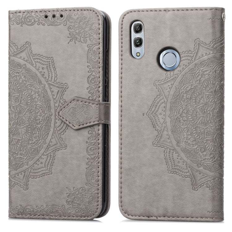 For Huawei Honor 10 Lite Halfway Mandala Embossing Pattern Horizontal Flip Leather Case with Holder & Card Slots & Wallet & Lanyard