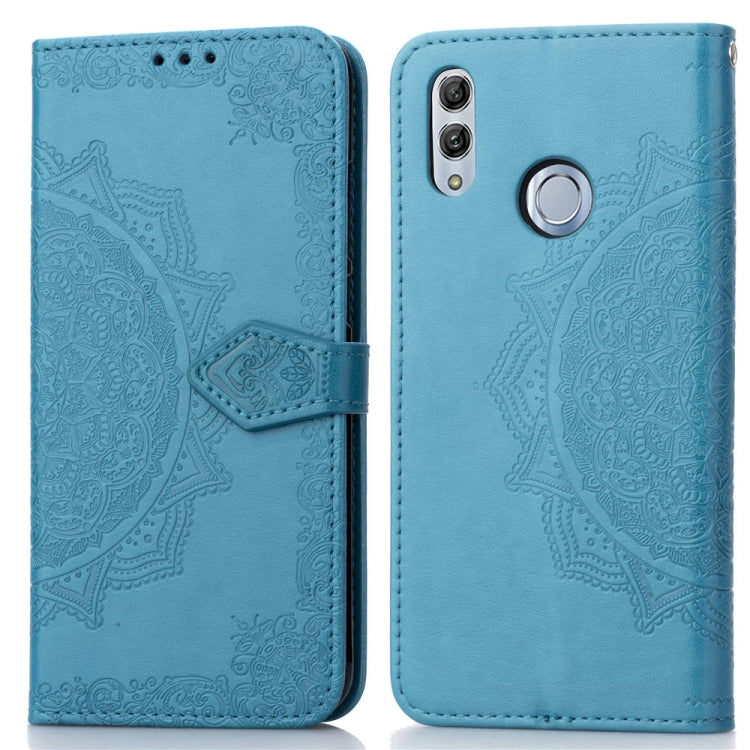 For Huawei Honor 10 Lite Halfway Mandala Embossing Pattern Horizontal Flip Leather Case with Holder & Card Slots & Wallet & Lanyard