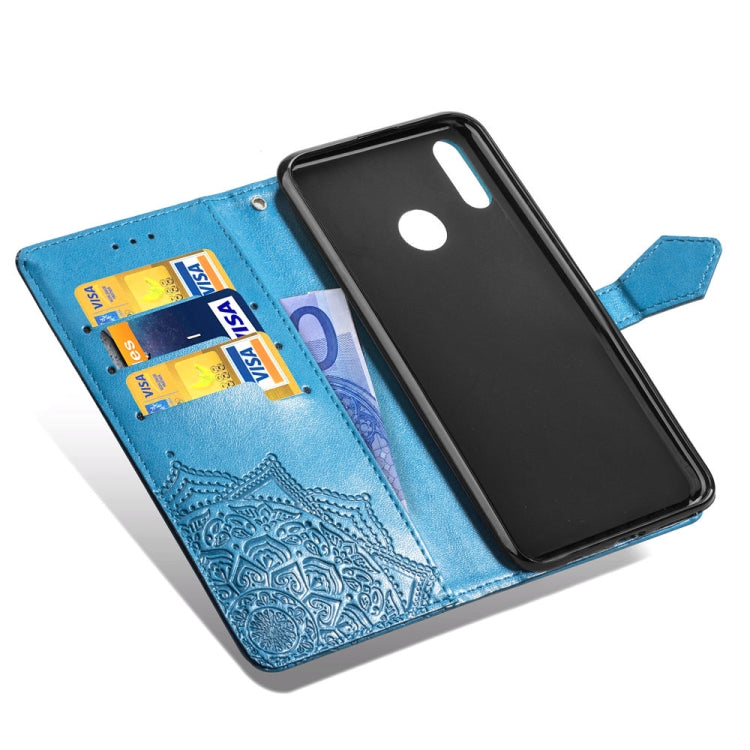 For Huawei Honor 10 Lite Halfway Mandala Embossing Pattern Horizontal Flip Leather Case with Holder & Card Slots & Wallet & Lanyard