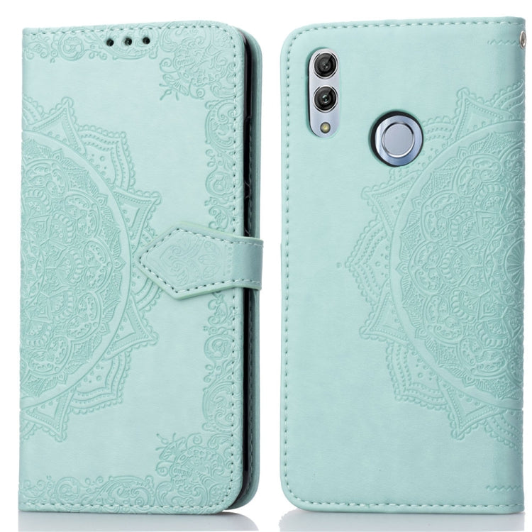 For Huawei Honor 10 Lite Halfway Mandala Embossing Pattern Horizontal Flip Leather Case with Holder & Card Slots & Wallet & Lanyard