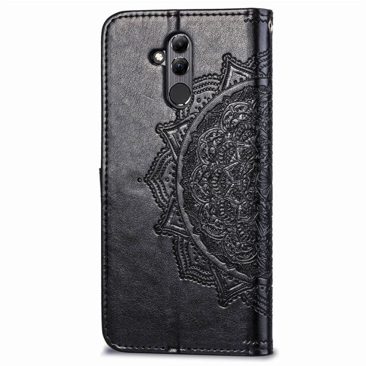 For Huawei Mate 20 Lite Halfway Mandala Embossing Pattern Horizontal Flip Leather Case with Holder & Card Slots & Wallet & Lanyard