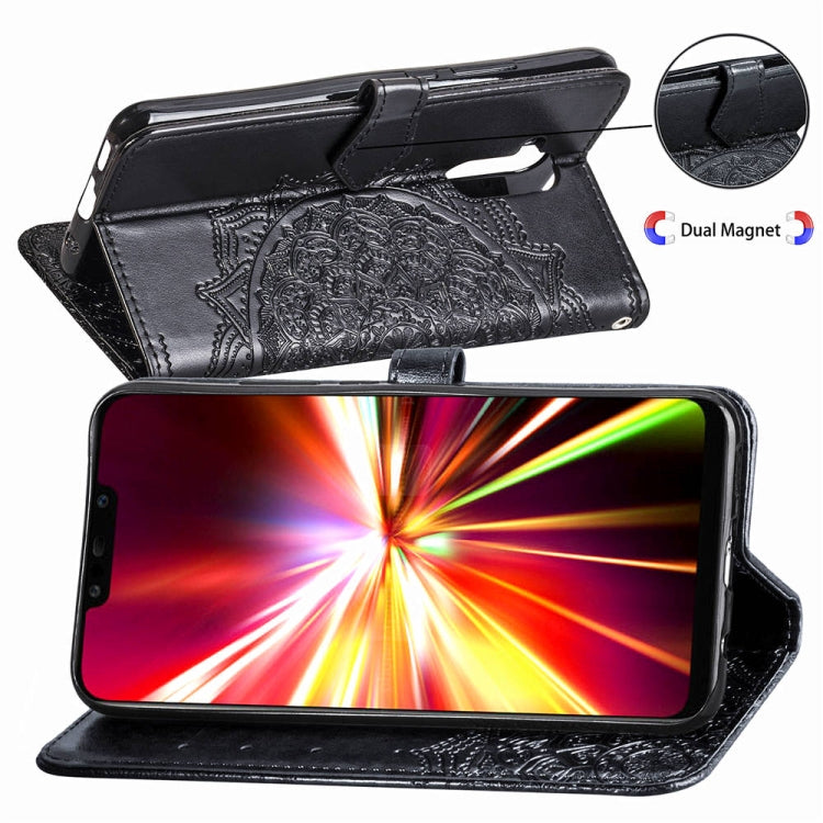 For Huawei Mate 20 Lite Halfway Mandala Embossing Pattern Horizontal Flip Leather Case with Holder & Card Slots & Wallet & Lanyard
