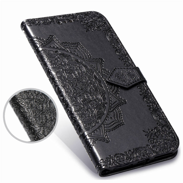 For Huawei Mate 20 Lite Halfway Mandala Embossing Pattern Horizontal Flip Leather Case with Holder & Card Slots & Wallet & Lanyard