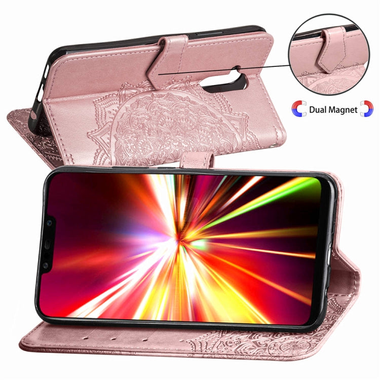 For Huawei Mate 20 Lite Halfway Mandala Embossing Pattern Horizontal Flip Leather Case with Holder & Card Slots & Wallet & Lanyard