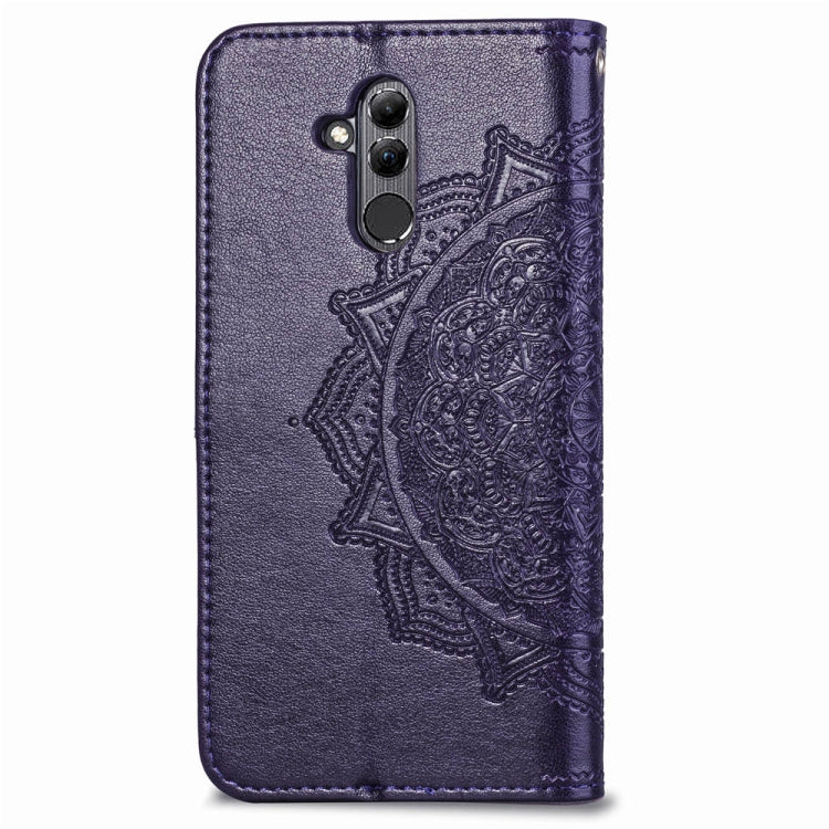 For Huawei Mate 20 Lite Halfway Mandala Embossing Pattern Horizontal Flip Leather Case with Holder & Card Slots & Wallet & Lanyard