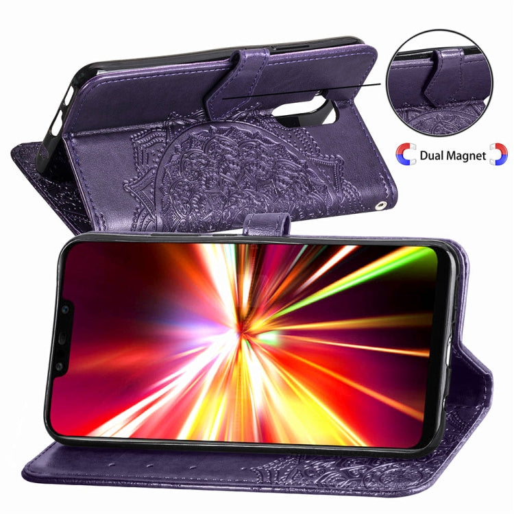 For Huawei Mate 20 Lite Halfway Mandala Embossing Pattern Horizontal Flip Leather Case with Holder & Card Slots & Wallet & Lanyard
