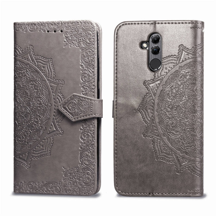 For Huawei Mate 20 Lite Halfway Mandala Embossing Pattern Horizontal Flip Leather Case with Holder & Card Slots & Wallet & Lanyard