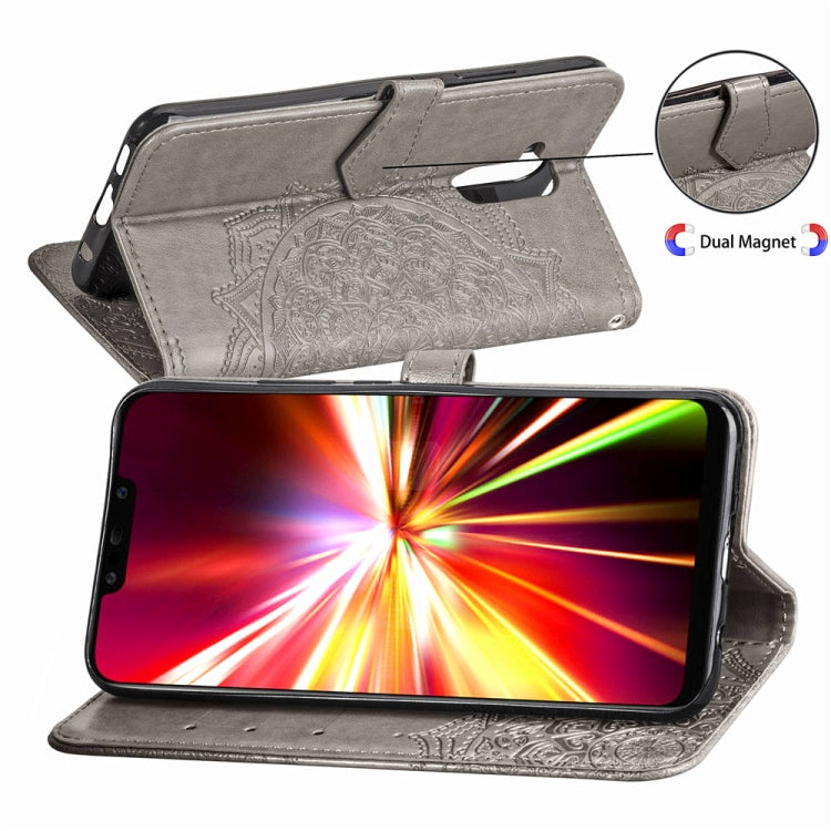 For Huawei Mate 20 Lite Halfway Mandala Embossing Pattern Horizontal Flip Leather Case with Holder & Card Slots & Wallet & Lanyard