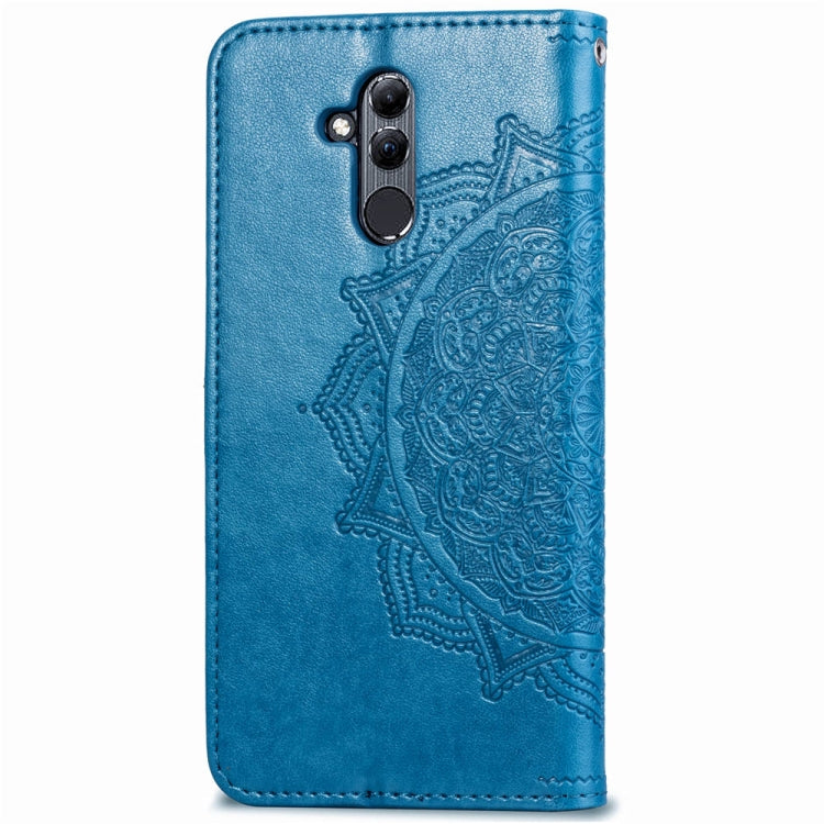 For Huawei Mate 20 Lite Halfway Mandala Embossing Pattern Horizontal Flip Leather Case with Holder & Card Slots & Wallet & Lanyard