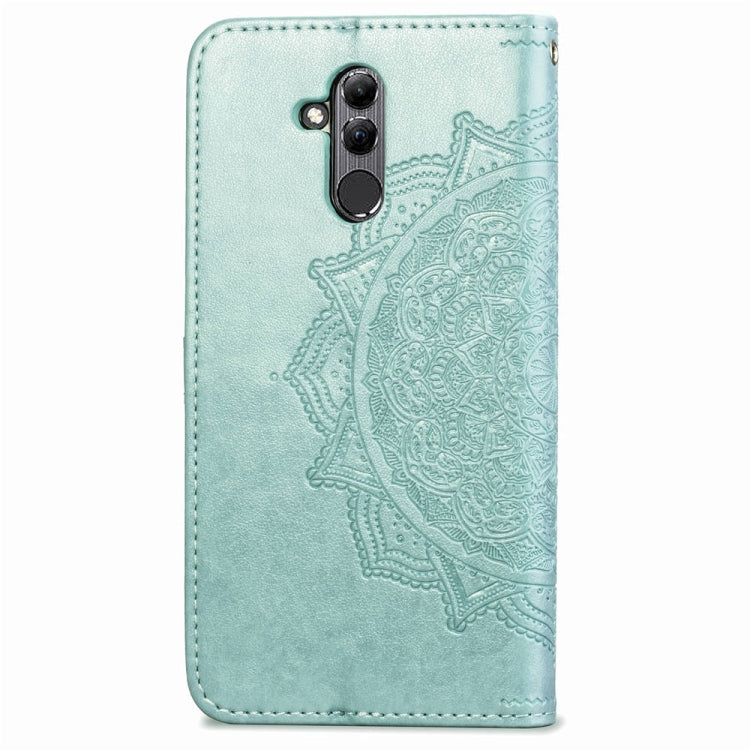 For Huawei Mate 20 Lite Halfway Mandala Embossing Pattern Horizontal Flip Leather Case with Holder & Card Slots & Wallet & Lanyard