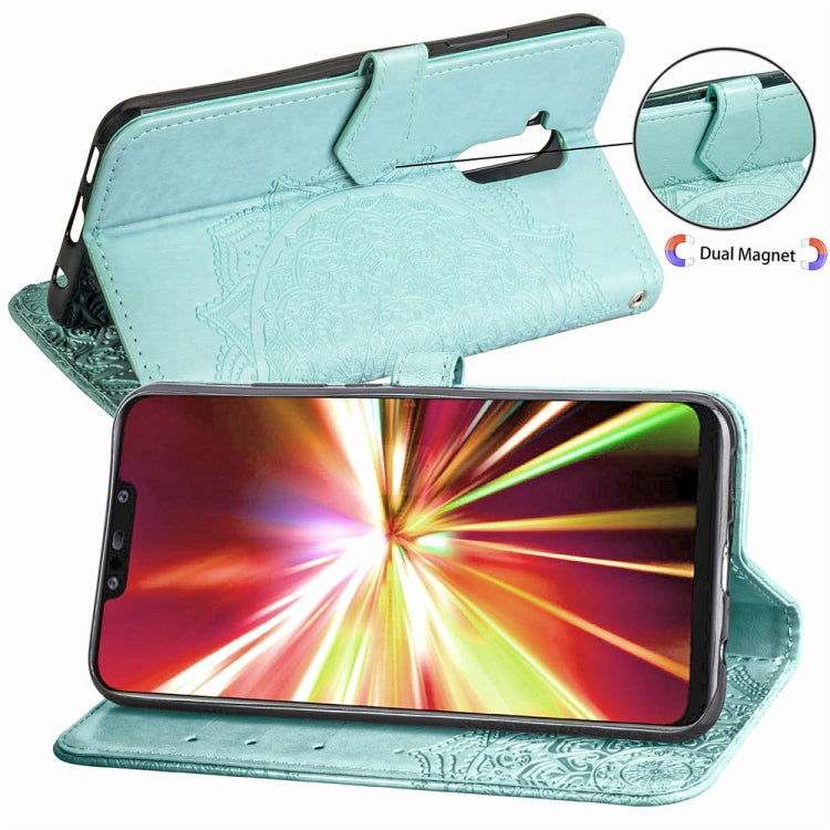For Huawei Mate 20 Lite Halfway Mandala Embossing Pattern Horizontal Flip Leather Case with Holder & Card Slots & Wallet & Lanyard