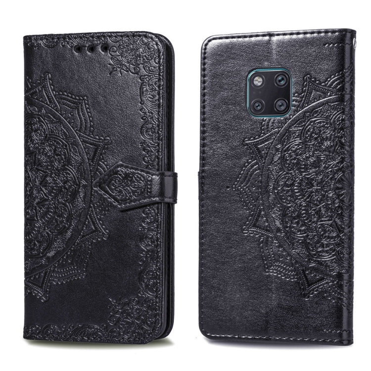 For Huawei Mate 20 Pro Halfway Mandala Embossing Pattern Horizontal Flip Leather Case with Holder & Card Slots & Wallet & Lanyard
