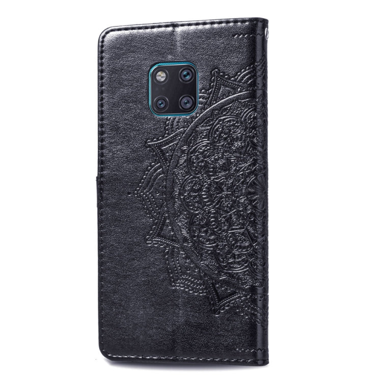 For Huawei Mate 20 Pro Halfway Mandala Embossing Pattern Horizontal Flip Leather Case with Holder & Card Slots & Wallet & Lanyard
