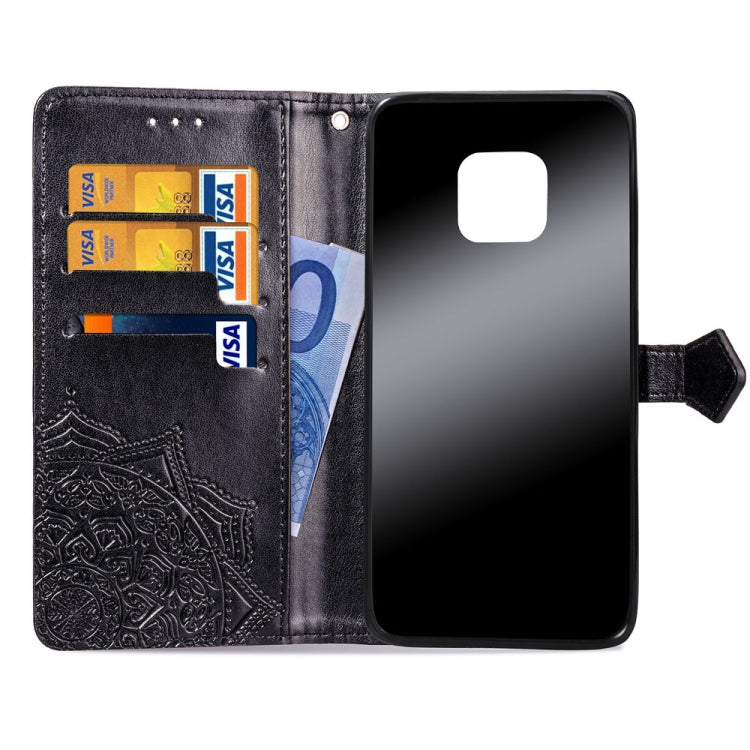 For Huawei Mate 20 Pro Halfway Mandala Embossing Pattern Horizontal Flip Leather Case with Holder & Card Slots & Wallet & Lanyard