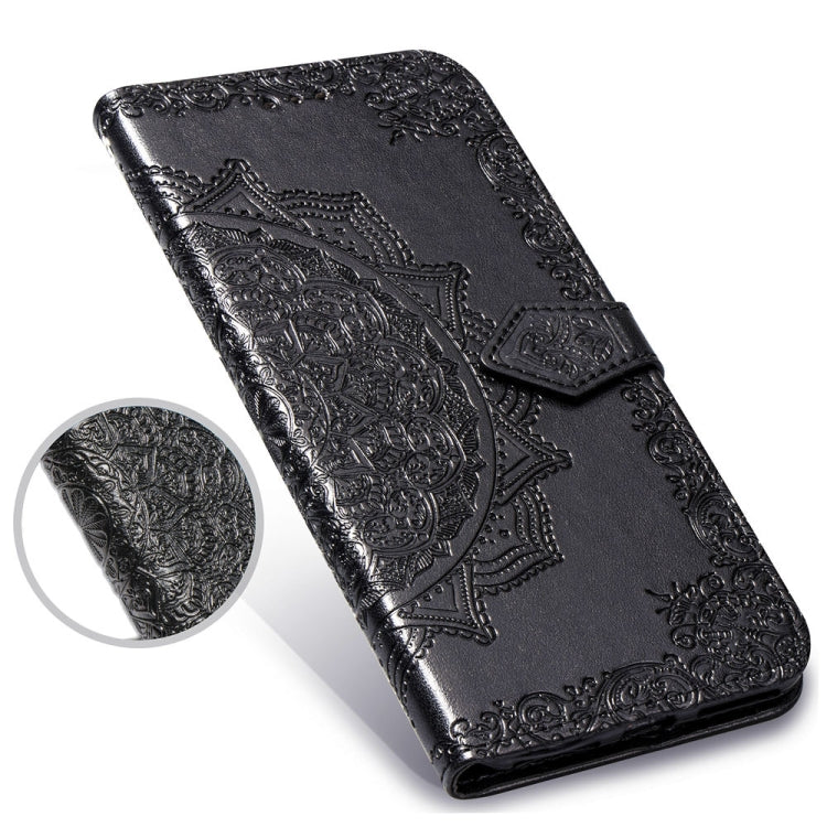 For Huawei Mate 20 Pro Halfway Mandala Embossing Pattern Horizontal Flip Leather Case with Holder & Card Slots & Wallet & Lanyard