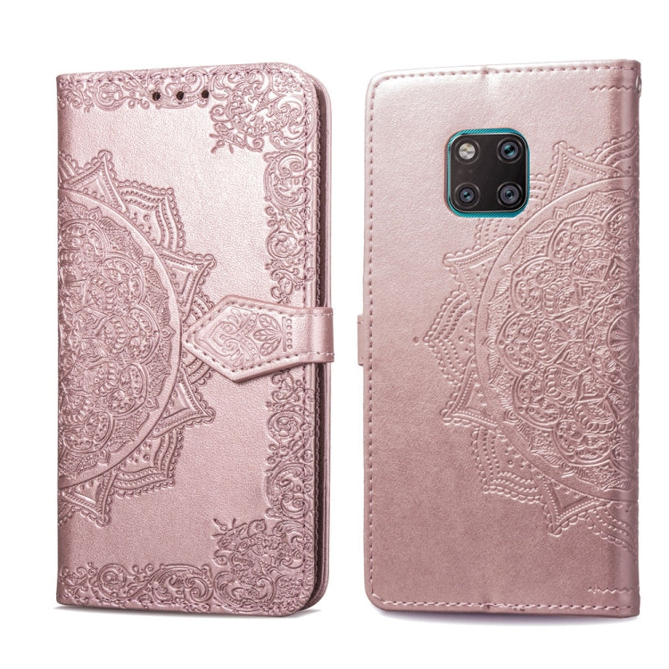 For Huawei Mate 20 Pro Halfway Mandala Embossing Pattern Horizontal Flip Leather Case with Holder & Card Slots & Wallet & Lanyard
