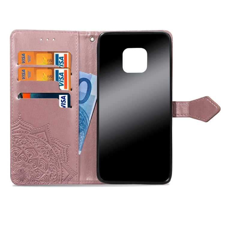 For Huawei Mate 20 Pro Halfway Mandala Embossing Pattern Horizontal Flip Leather Case with Holder & Card Slots & Wallet & Lanyard
