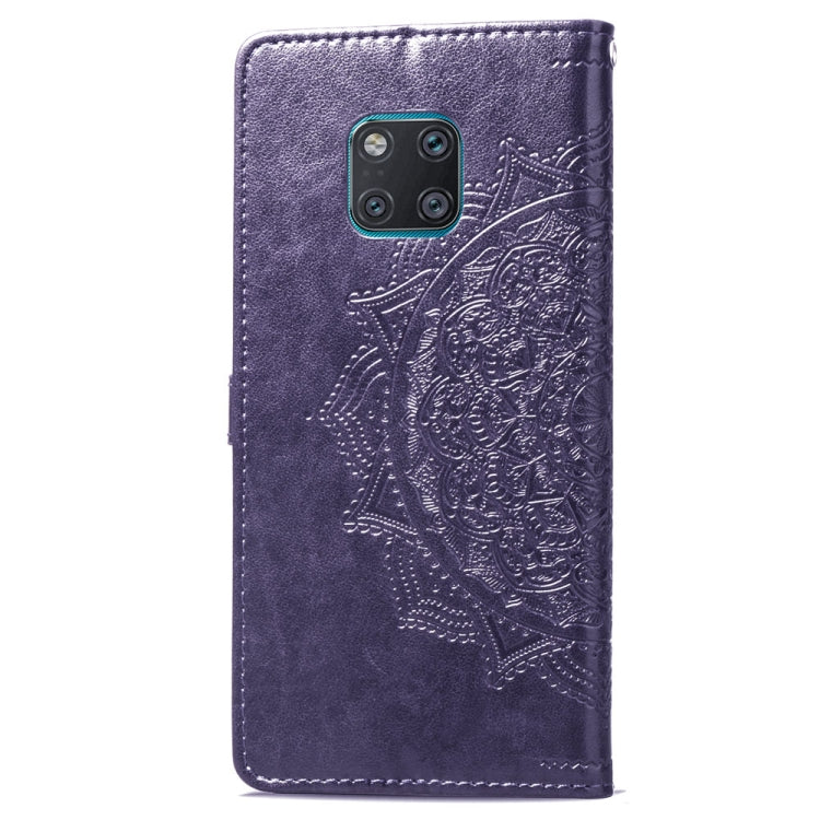 For Huawei Mate 20 Pro Halfway Mandala Embossing Pattern Horizontal Flip Leather Case with Holder & Card Slots & Wallet & Lanyard