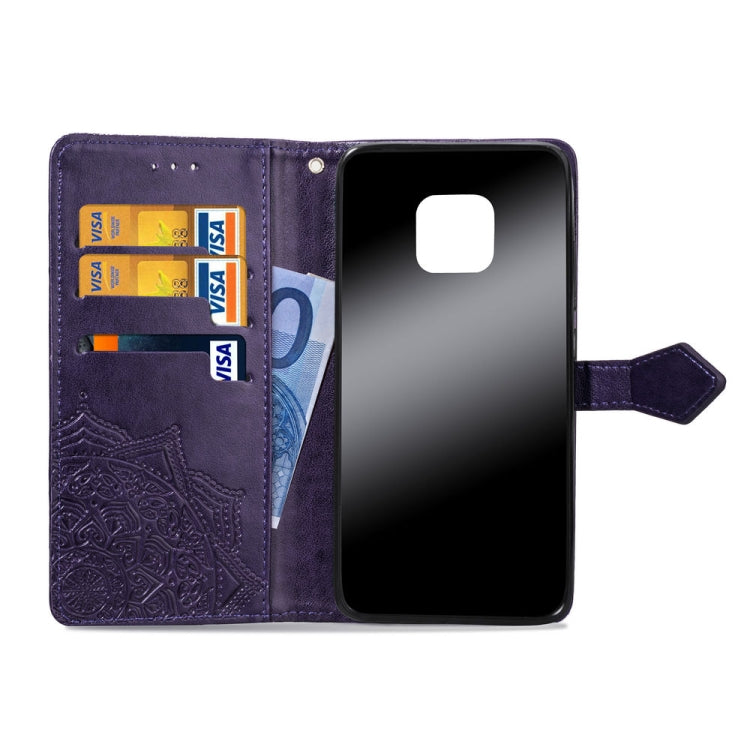 For Huawei Mate 20 Pro Halfway Mandala Embossing Pattern Horizontal Flip Leather Case with Holder & Card Slots & Wallet & Lanyard