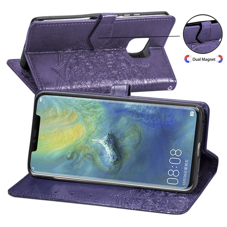 For Huawei Mate 20 Pro Halfway Mandala Embossing Pattern Horizontal Flip Leather Case with Holder & Card Slots & Wallet & Lanyard