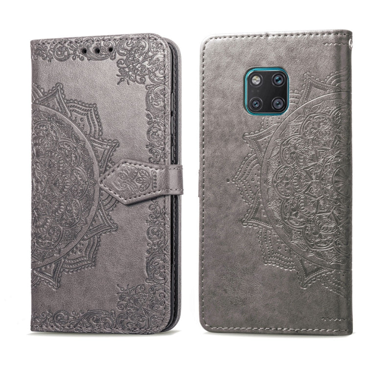 For Huawei Mate 20 Pro Halfway Mandala Embossing Pattern Horizontal Flip Leather Case with Holder & Card Slots & Wallet & Lanyard