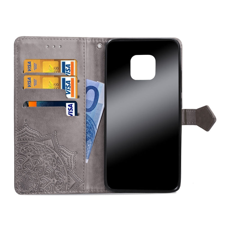 For Huawei Mate 20 Pro Halfway Mandala Embossing Pattern Horizontal Flip Leather Case with Holder & Card Slots & Wallet & Lanyard