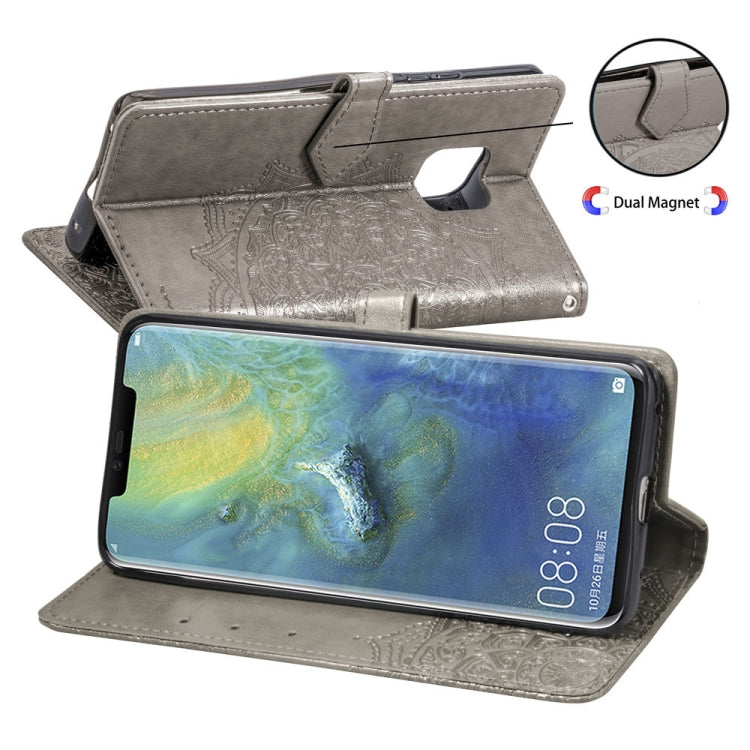 For Huawei Mate 20 Pro Halfway Mandala Embossing Pattern Horizontal Flip Leather Case with Holder & Card Slots & Wallet & Lanyard
